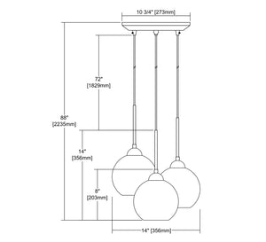 ELK Home - 10741/3 - Three Light Pendant - Spatter - Polished Chrome