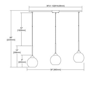 ELK Home - 10741/3L - Three Light Pendant - Spatter - Polished Chrome