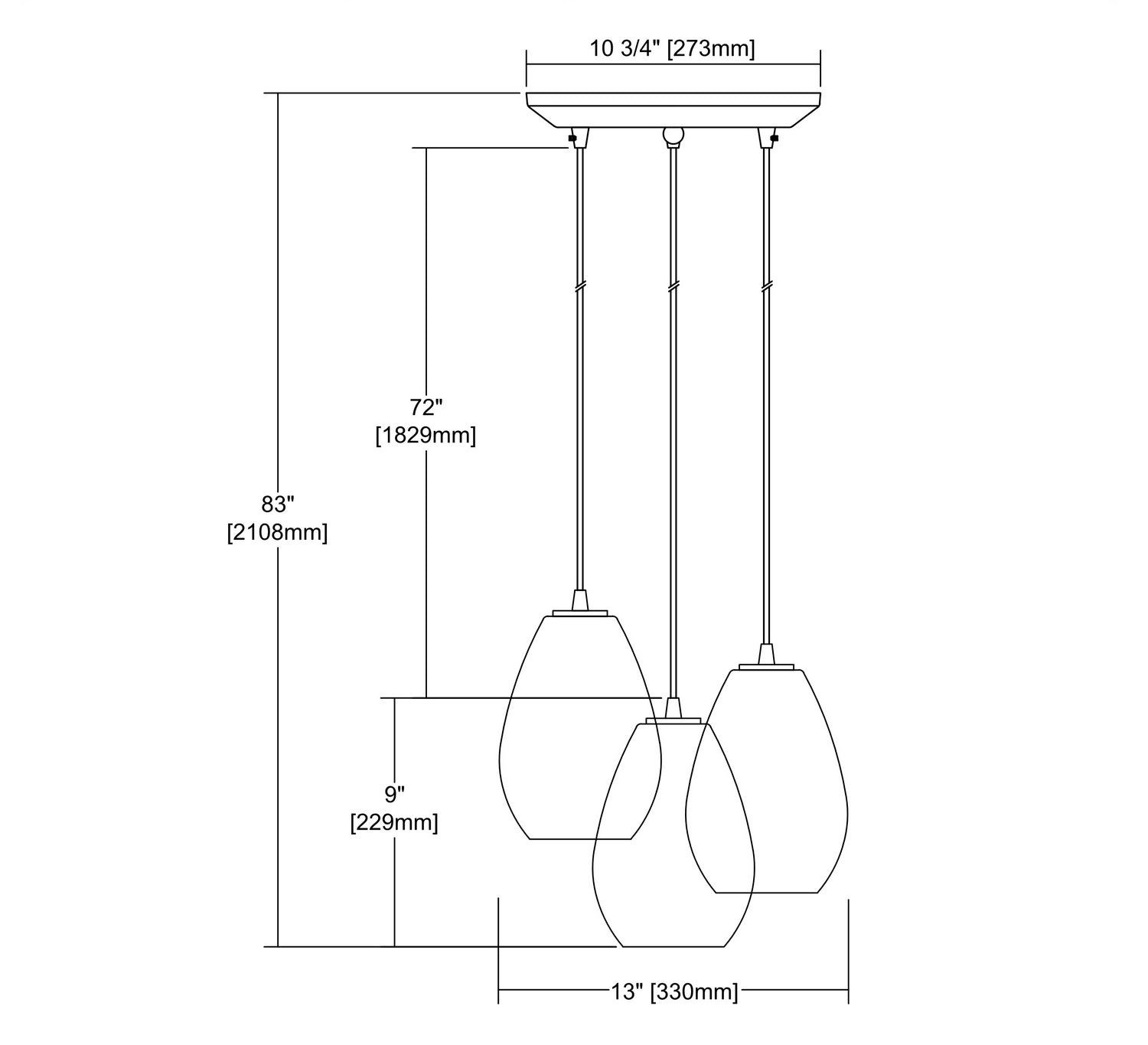 ELK Home - 10760/3 - Three Light Pendant - Lagoon - Satin Nickel