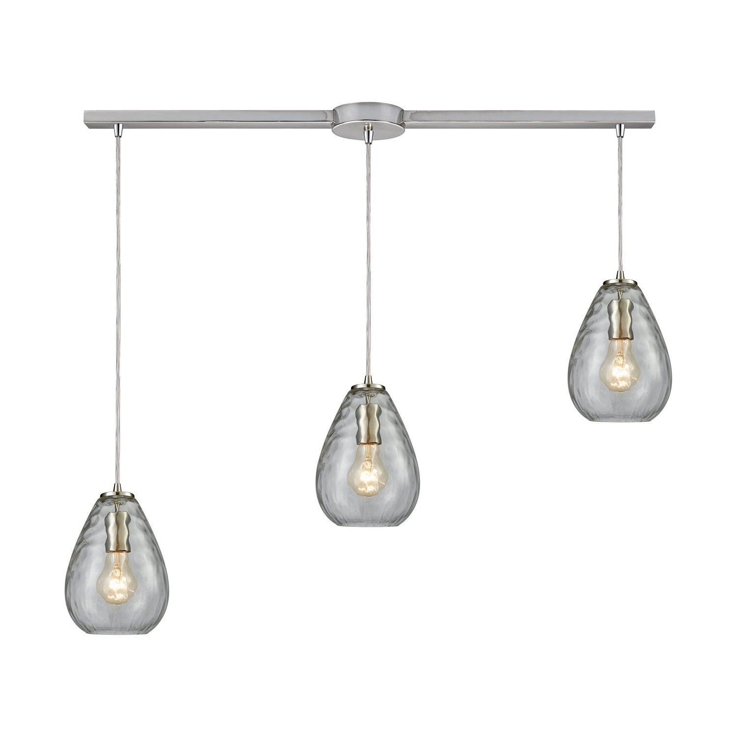 ELK Home - 10760/3L - Three Light Pendant - Lagoon - Satin Nickel