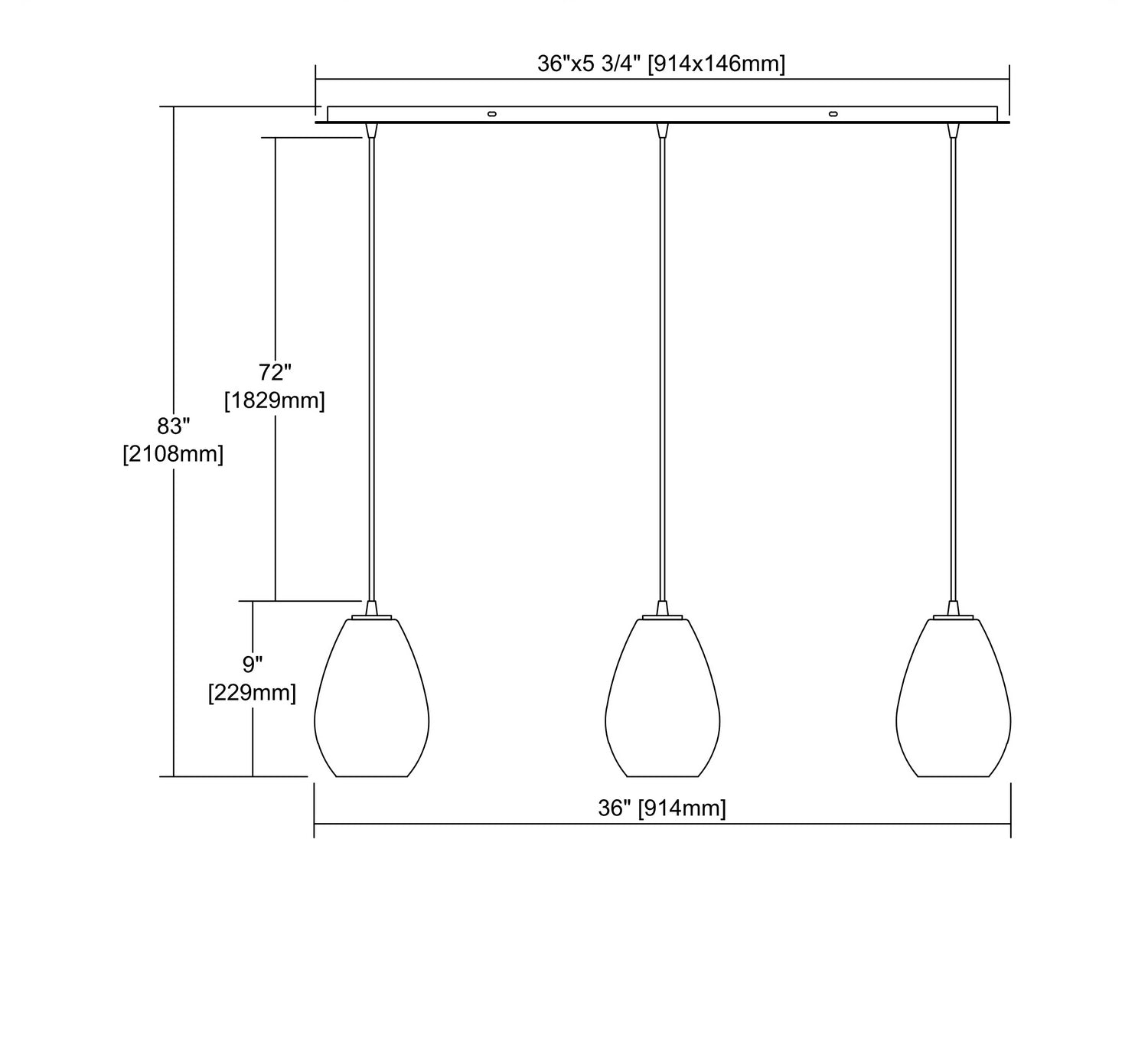 ELK Home - 10760/3LP - Three Light Pendant - Lagoon - Satin Nickel