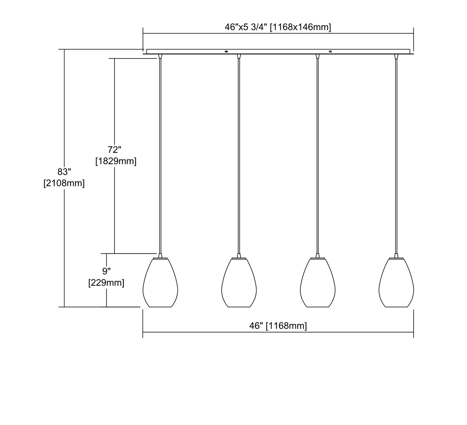 ELK Home - 10760/4LP - Four Light Pendant - Lagoon - Satin Nickel