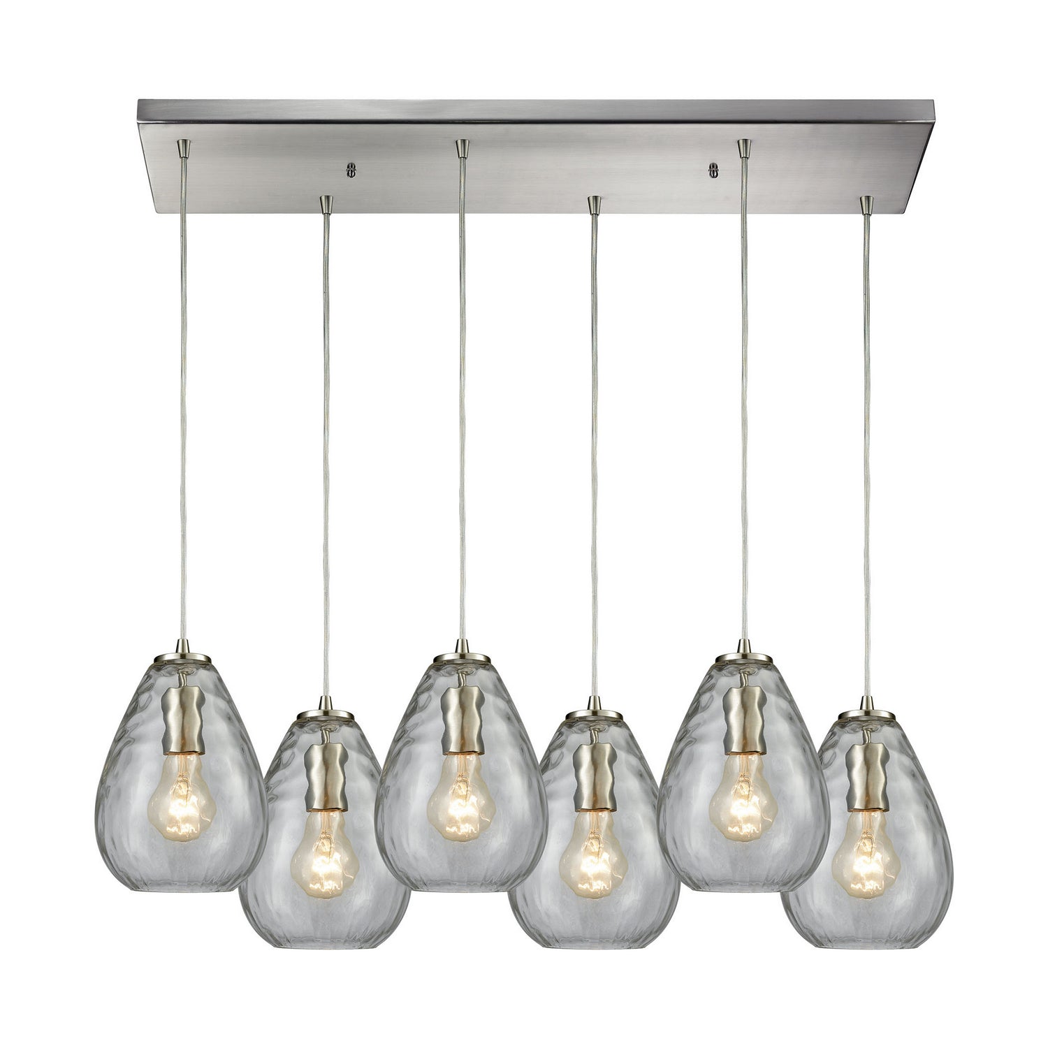 ELK Home - 10760/6RC - Six Light Pendant - Lagoon - Satin Nickel