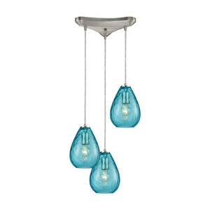 ELK Home - 10770/3 - Three Light Pendant - Lagoon - Satin Nickel