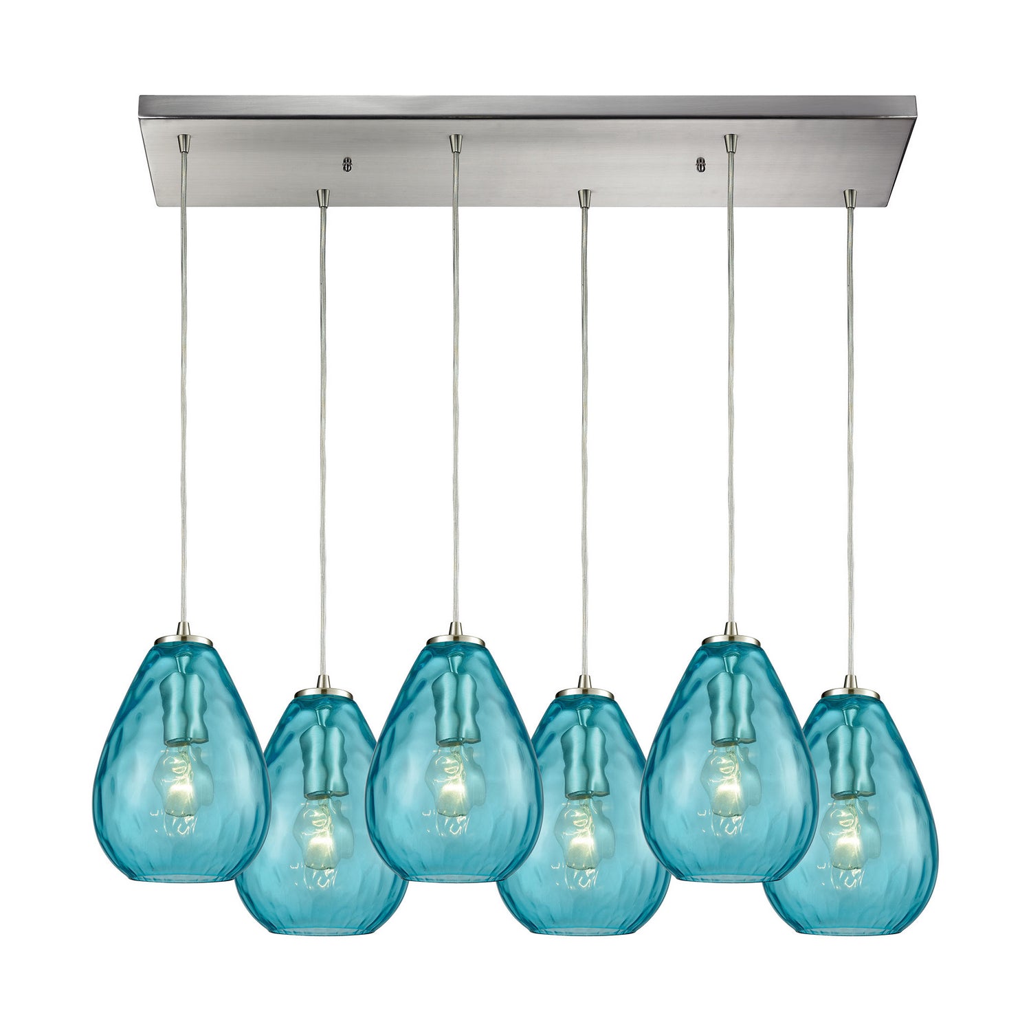 ELK Home - 10770/6RC - Six Light Pendant - Lagoon - Satin Nickel