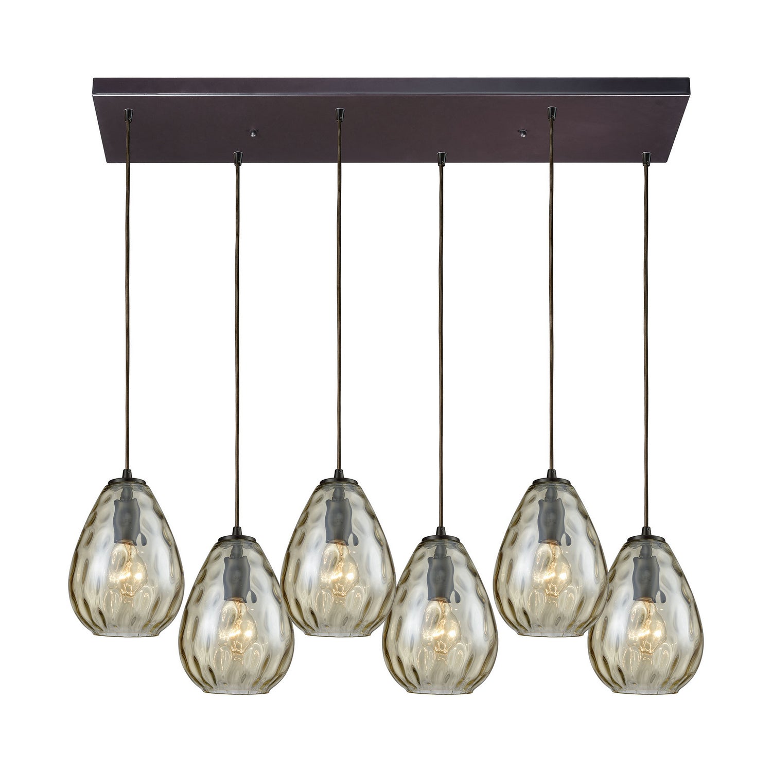 ELK Home - 10780/6RC - Six Light Pendant - Lagoon - Oil Rubbed Bronze