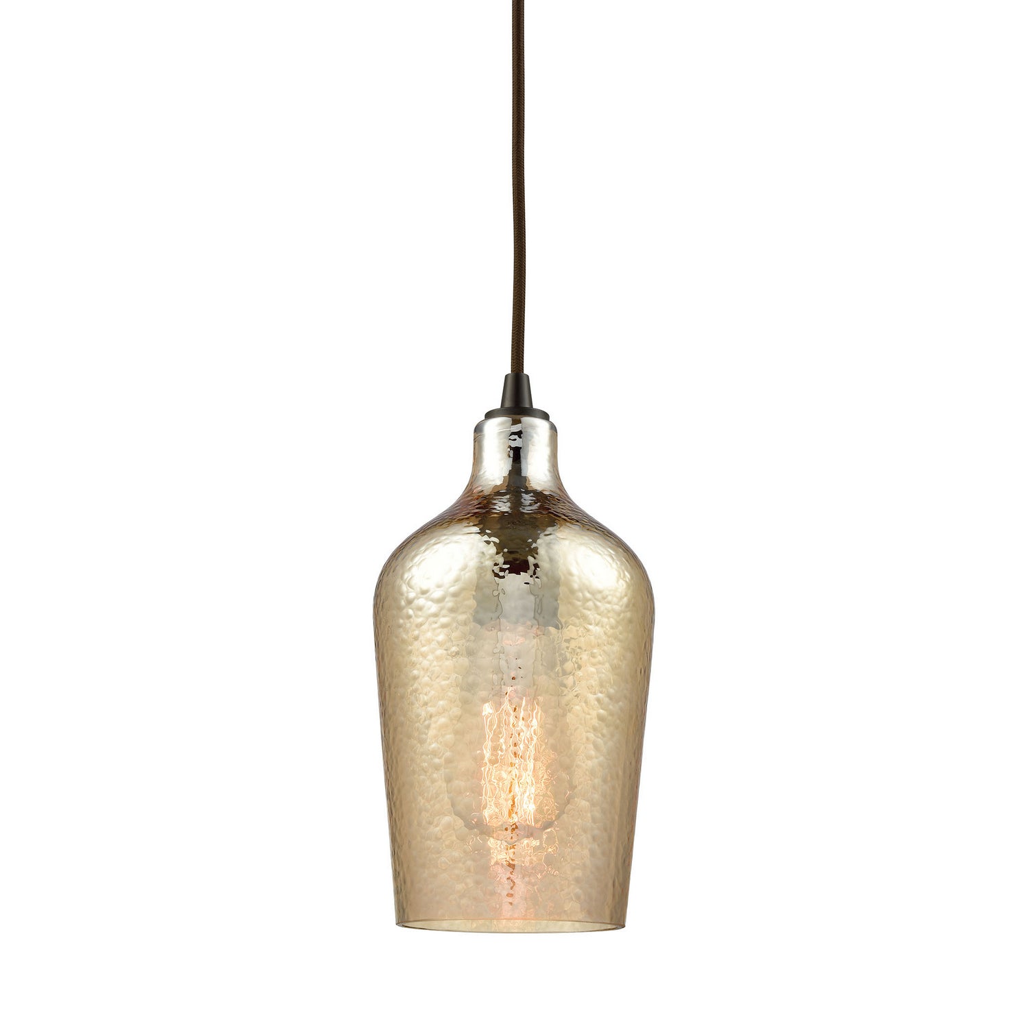 ELK Home - 10840/1 - One Light Mini Pendant - Hammered Glass - Oil Rubbed Bronze