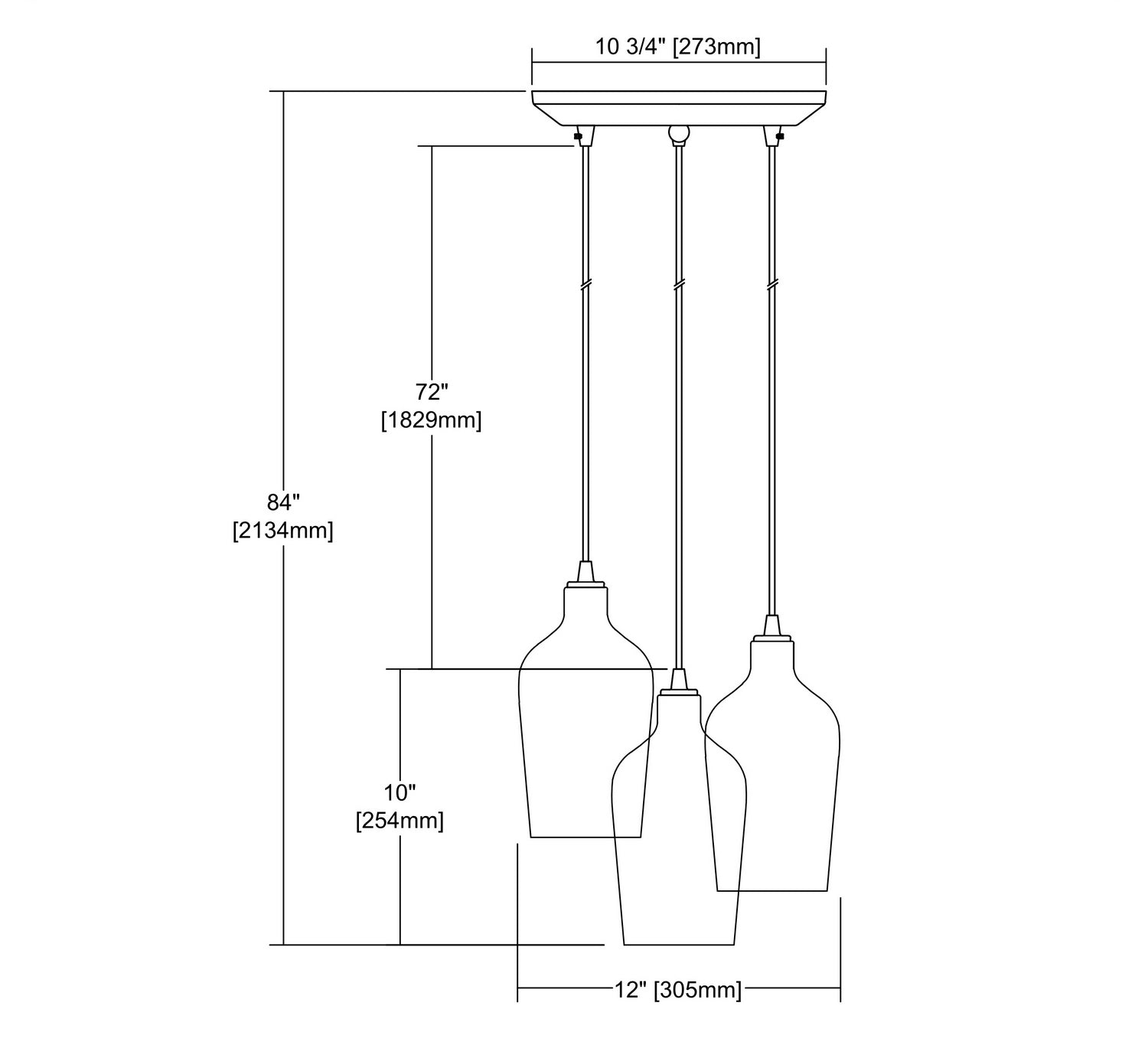 ELK Home - 10840/3 - Three Light Pendant - Hammered Glass - Oil Rubbed Bronze