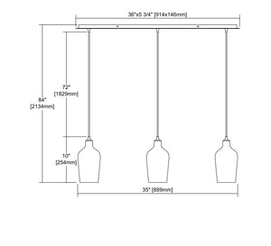 ELK Home - 10840/3LP - Three Light Pendant - Hammered Glass - Oil Rubbed Bronze