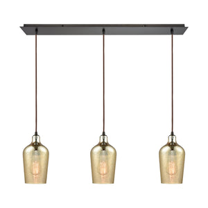 ELK Home - 10840/3LP - Three Light Pendant - Hammered Glass - Oil Rubbed Bronze