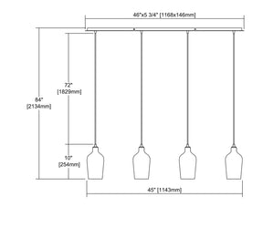 ELK Home - 10840/4LP - Four Light Pendant - Hammered Glass - Oil Rubbed Bronze