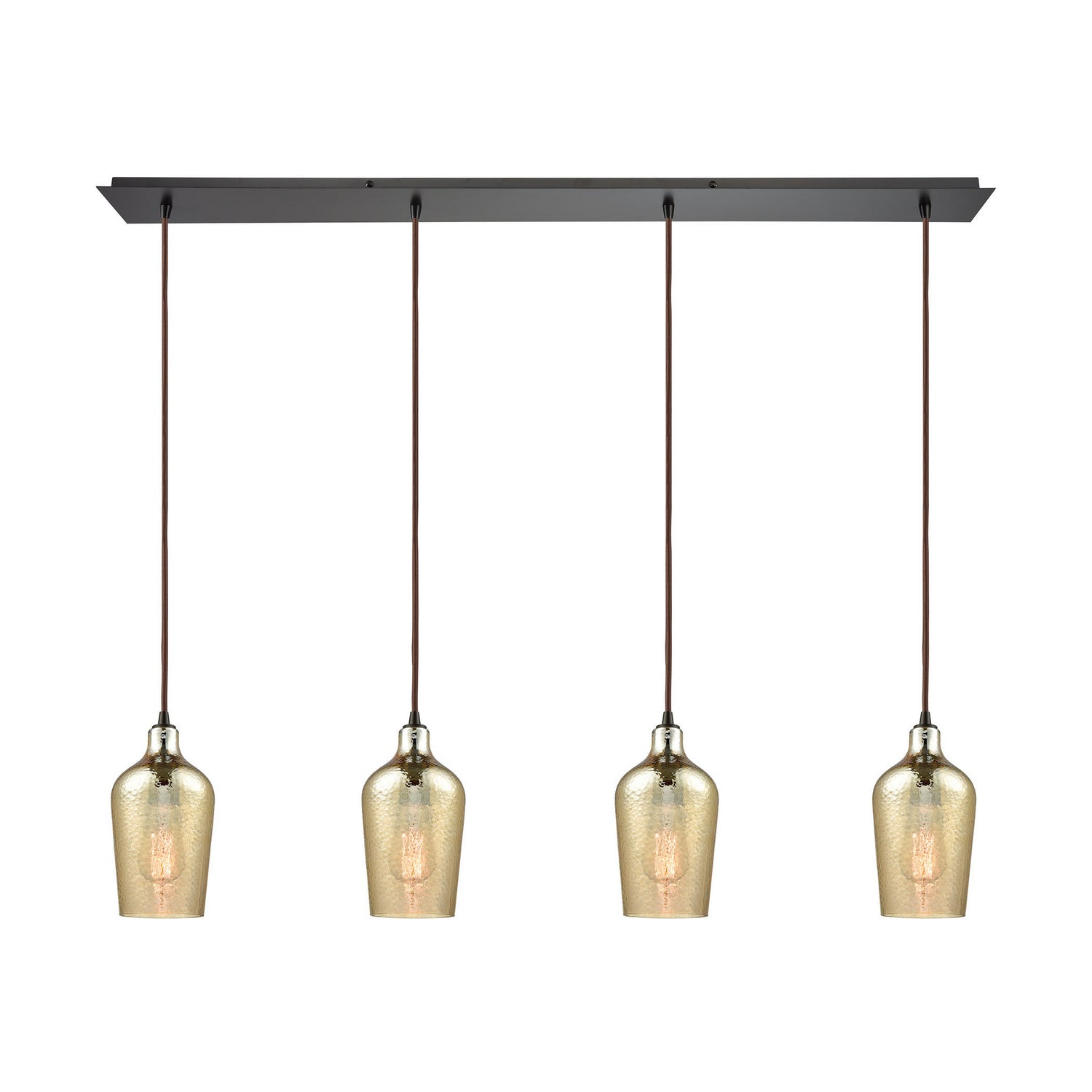 ELK Home - 10840/4LP - Four Light Pendant - Hammered Glass - Oil Rubbed Bronze