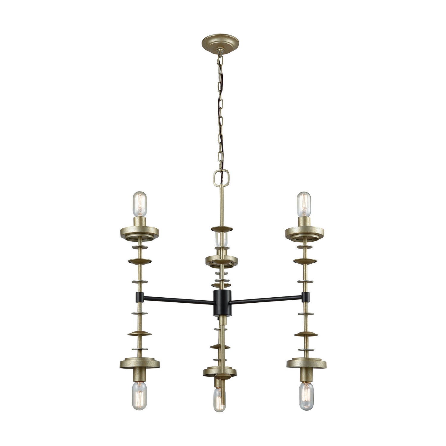 ELK Home - D3603 - Six Light Chandelier - Orion - Antique Gold Leaf