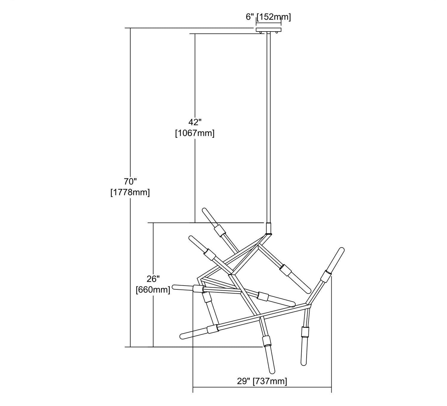 ELK Home - 11859/10 - Ten Light Chandelier - Free Form - Dark Graphite