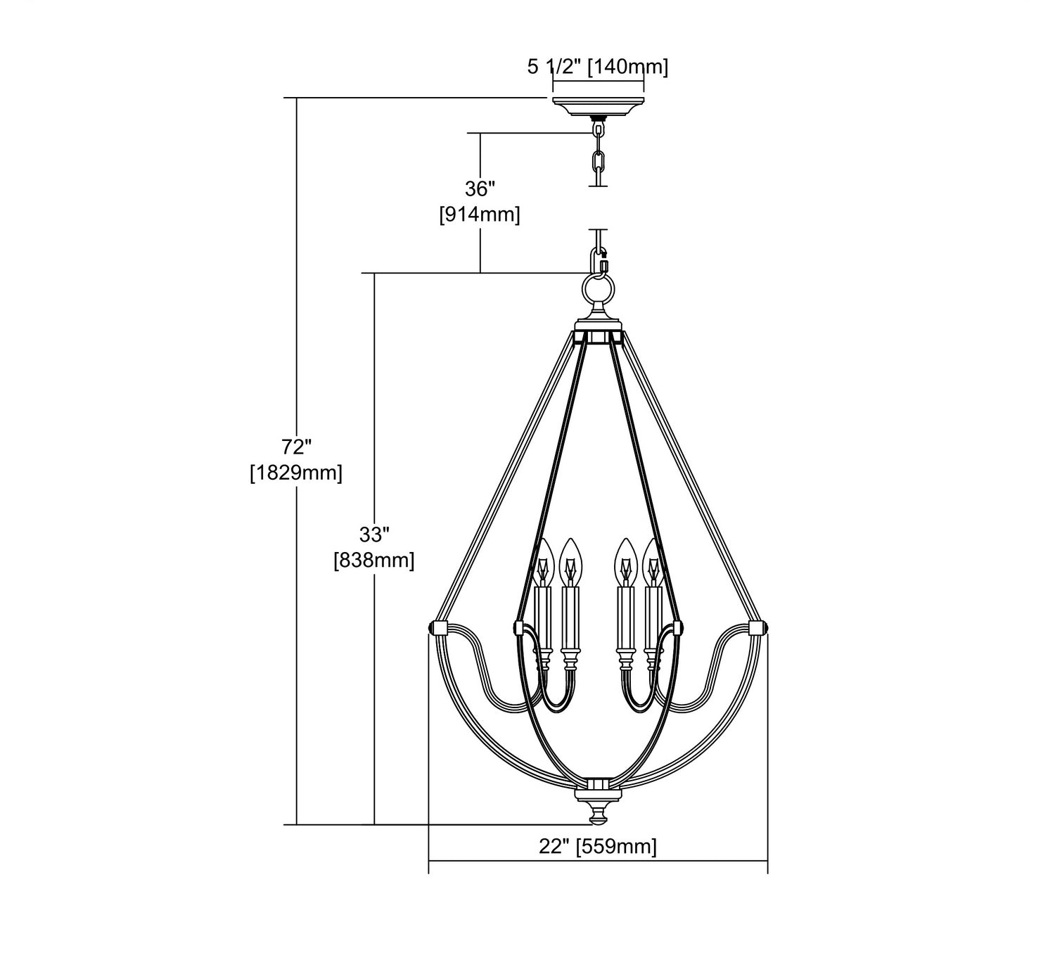 ELK Home - 12842/5 - Five Light Chandelier - Stanton - Matte Gold