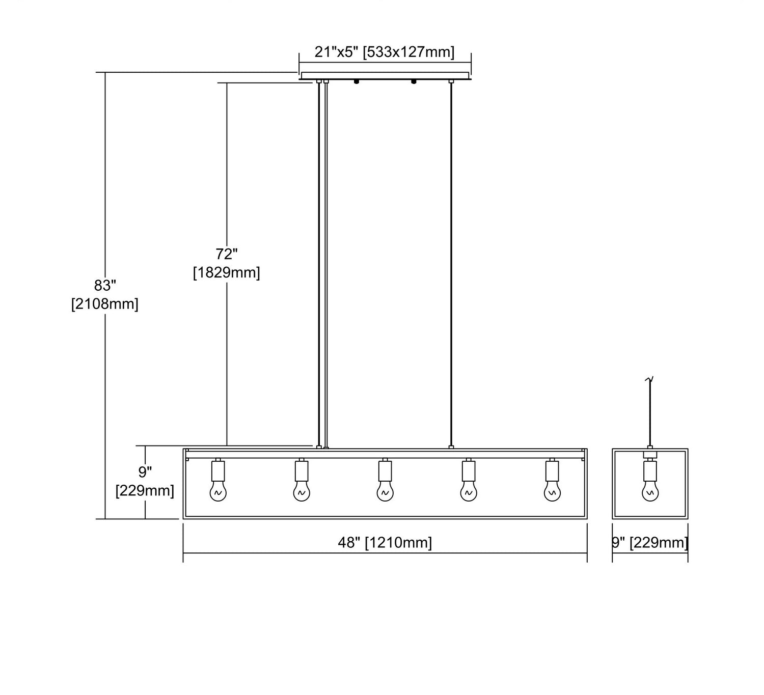 ELK Home - 14463/5 - Five Light Linear Chandelier - Rigby - Oil Rubbed Bronze