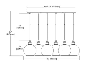 ELK Home - 14530/6RC - Six Light Pendant - Bremington - Oil Rubbed Bronze