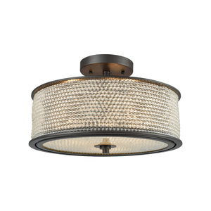 ELK Home - 15970/3 - Three Light Semi Flush Mount - Glass Beads - Oil Rubbed Bronze