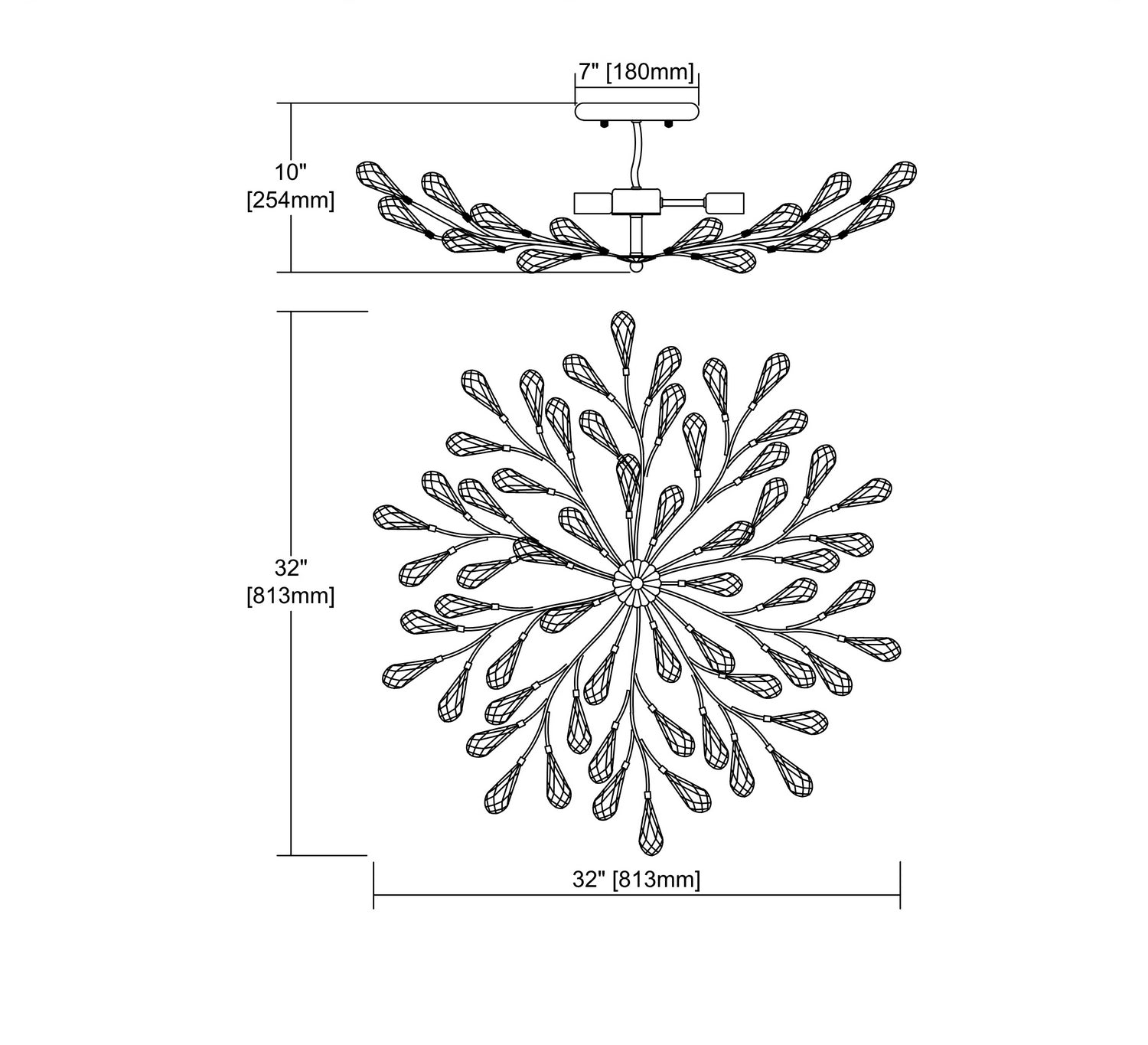 ELK Home - 18242/8 - Eight Light Semi Flush Mount - Crislett - Sunglow Bronze