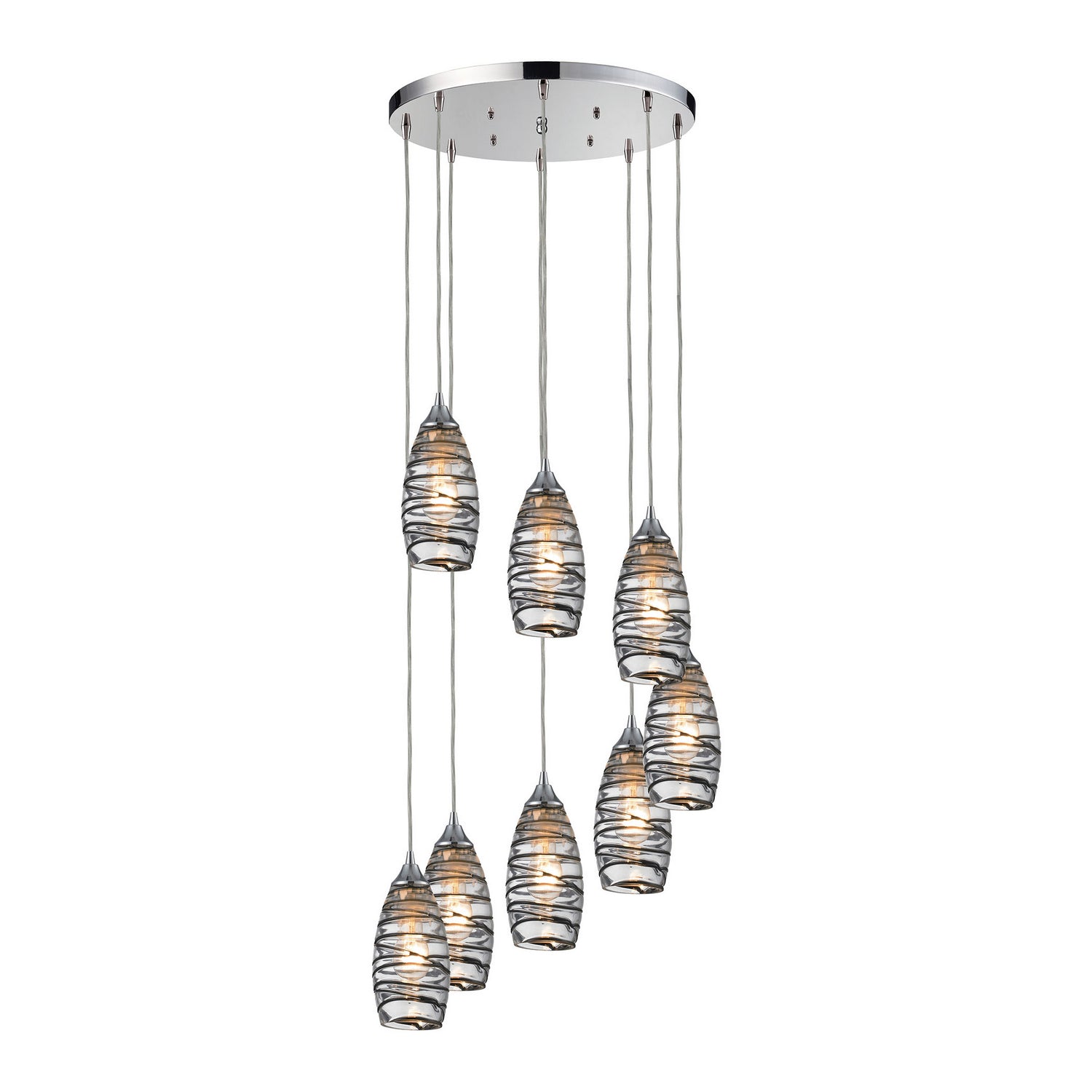 ELK Home - 31338/8R-VINW - Eight Light Pendant - Twister - Polished Chrome