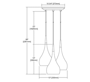 ELK Home - 31341/3WZ - Three Light Pendant - Lindsey - Satin Nickel