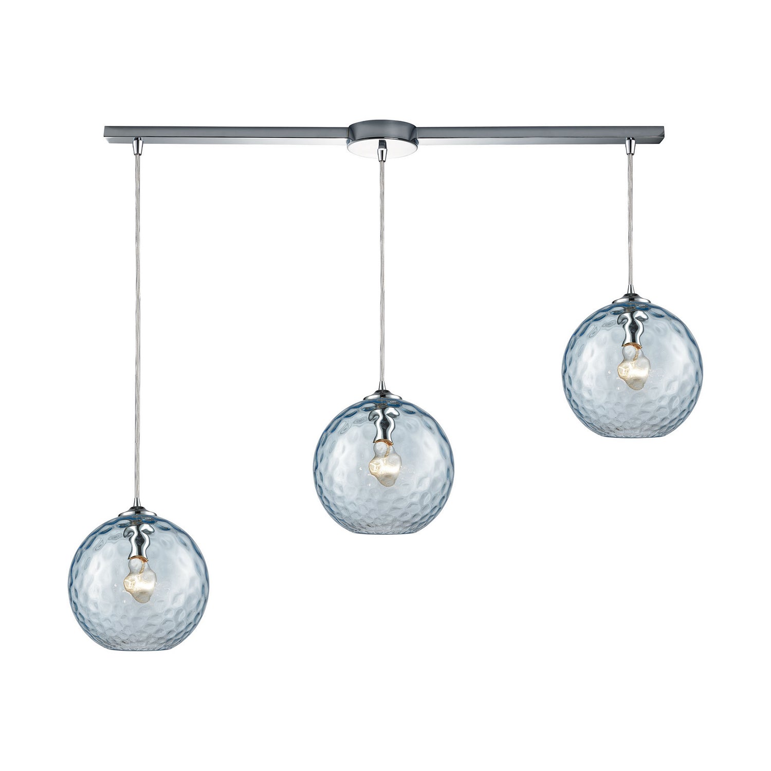 ELK Home - 31380/3L-AQ - Three Light Pendant - Watersphere - Polished Chrome