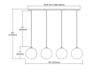 ELK Home - 31380/4LP-CLR - Four Light Pendant - Watersphere - Polished Chrome