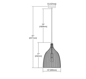 ELK Home - 31643/1 - One Light Mini Pendant - Pleasant Fields - Russet Beige