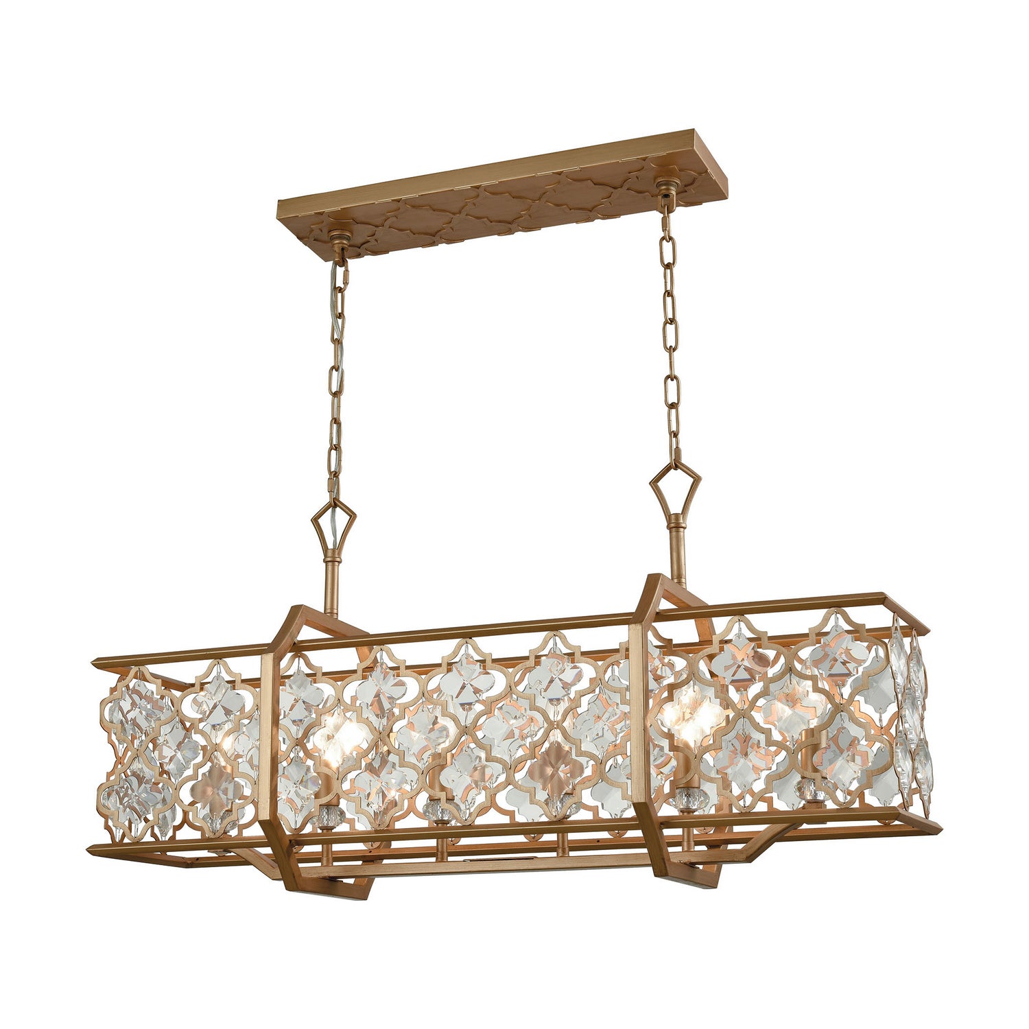 ELK Home - 32095/6 - Six Light Linear Chandelier - Armand - Matte Gold