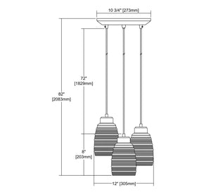 ELK Home - 46216/3 - Three Light Pendant - Muncie - Oil Rubbed Bronze