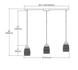 ELK Home - 46216/3L - Three Light Pendant - Muncie - Oil Rubbed Bronze