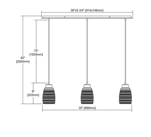 ELK Home - 46216/3LP - Three Light Pendant - Muncie - Oil Rubbed Bronze