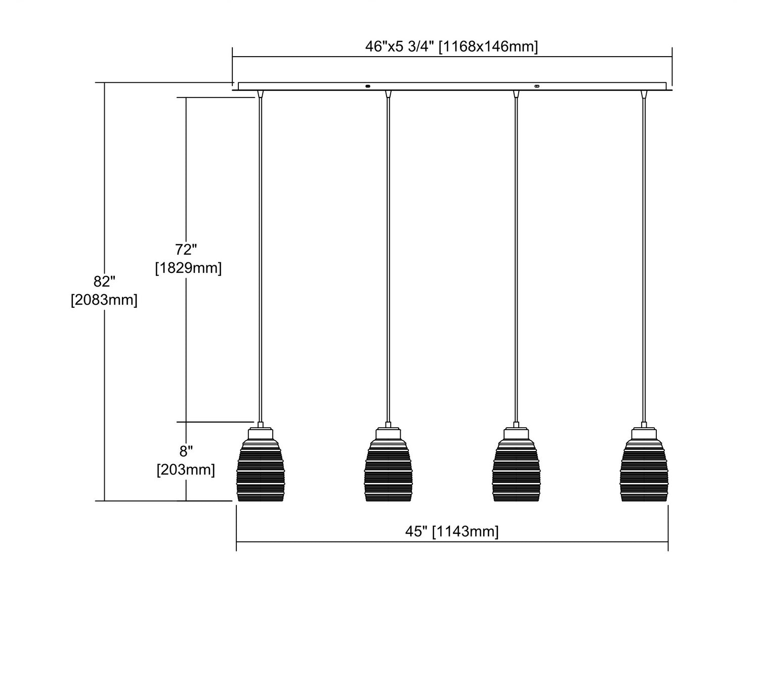 ELK Home - 46216/4LP - Four Light Pendant - Muncie - Oil Rubbed Bronze