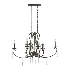 ELK Home - 52023/6 - Six Light Chandelier - Porto Cristo - Brown