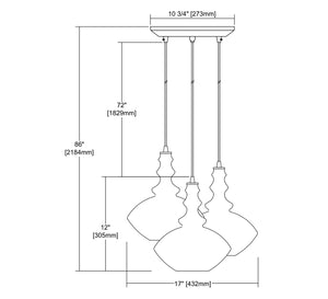 ELK Home - 56500/3 - Three Light Pendant - Alora - Polished Chrome