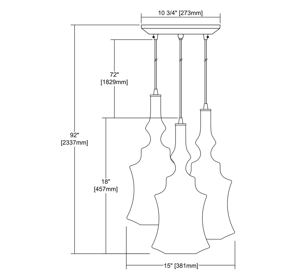 ELK Home - 56503/3 - Three Light Pendant - Alora - Polished Chrome