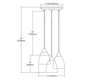 ELK Home - 56530/3 - Three Light Pendant - Merida - Polished Chrome