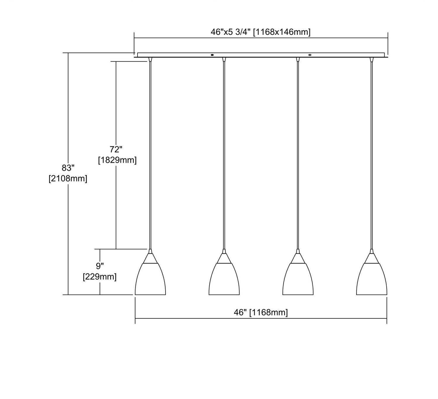 ELK Home - 56530/4LP - Four Light Pendant - Merida - Polished Chrome