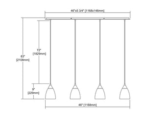 ELK Home - 56530/4LP - Four Light Pendant - Merida - Polished Chrome