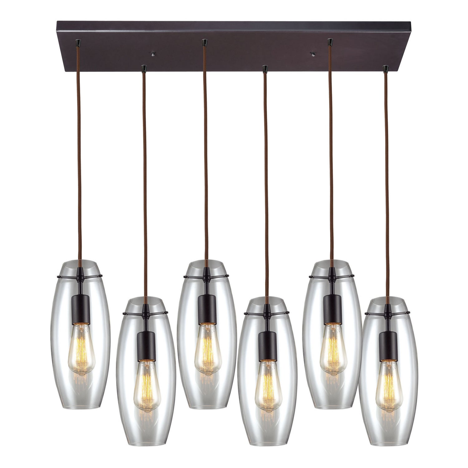 ELK Home - 60044-6RC - Six Light Pendant - Menlow Park - Oil Rubbed Bronze