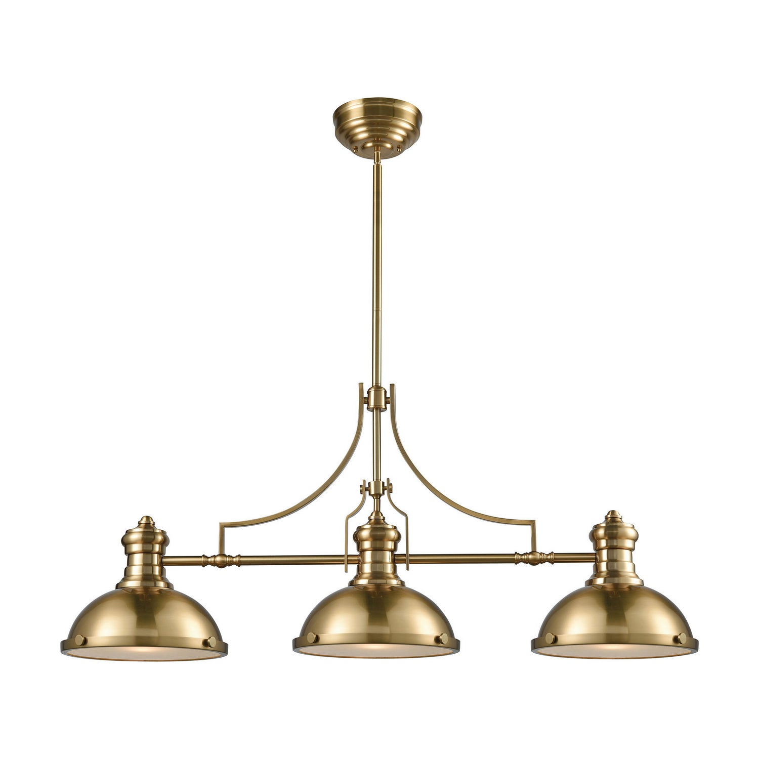 ELK Home - 66595-3 - Three Light Linear Chandelier - Chadwick - Satin Brass