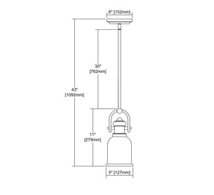 ELK Home - 66681-1 - One Light Mini Pendant - Brooksdale - Weathered Zinc