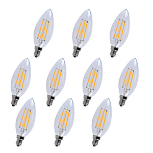 Elitco - E12LED101-10PK - Light Bulb - Kerz - Clear Glass