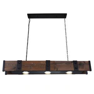 CWI Lighting - 9748P42-3-101 - Three Light Island Chandelier - Pago - Black