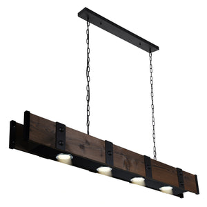 CWI Lighting - 9748P59-4-101 - Four Light Island Chandelier - Pago - Black