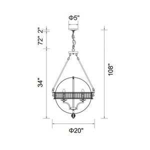 CWI Lighting - 9957P20-4-101 - Four Light Chandelier - Arkansas - Black