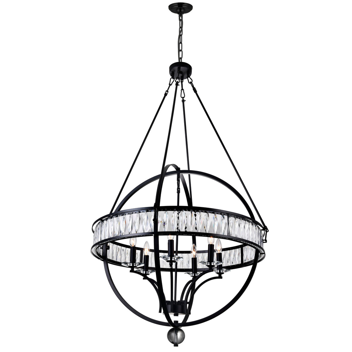 CWI Lighting - 9957P30-6-101 - Six Light Chandelier - Arkansas - Black