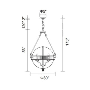 CWI Lighting - 9957P30-6-101 - Six Light Chandelier - Arkansas - Black