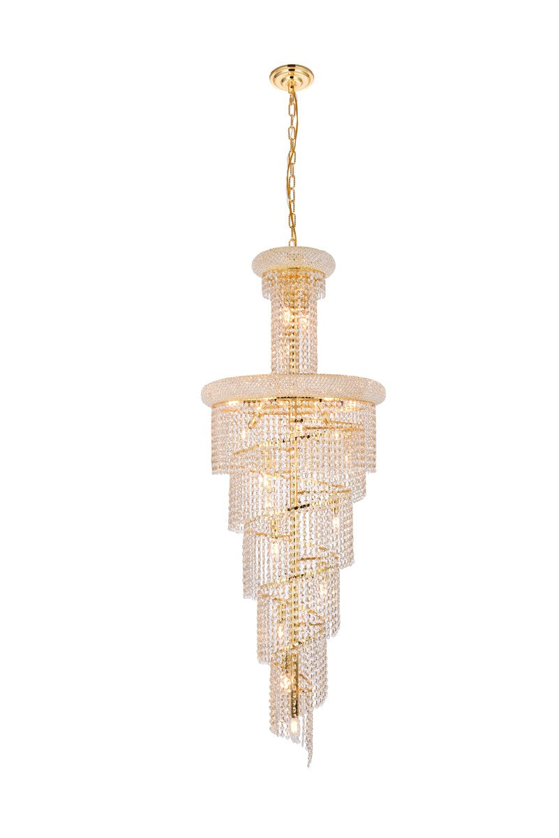 Elegant Lighting - V1800SR22G/RC - 22 Light Chandelier - Spiral - Gold