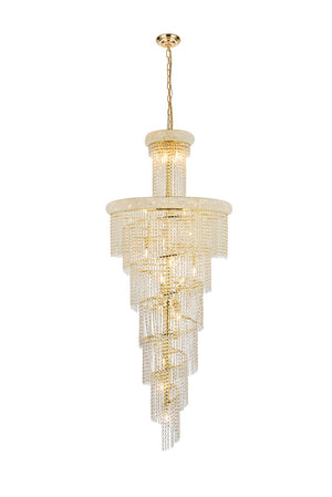 Elegant Lighting - V1800SR30G/RC - 28 Light Chandelier - Spiral - Gold